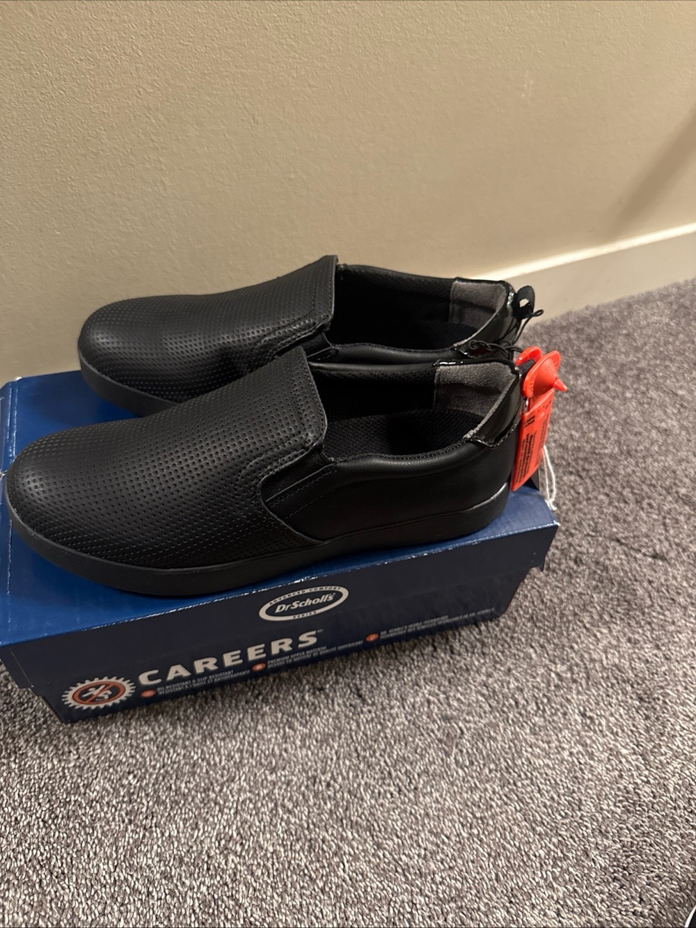 Dr. Scholl's Women’s Black Slip-On Work Shoes- size 7.5